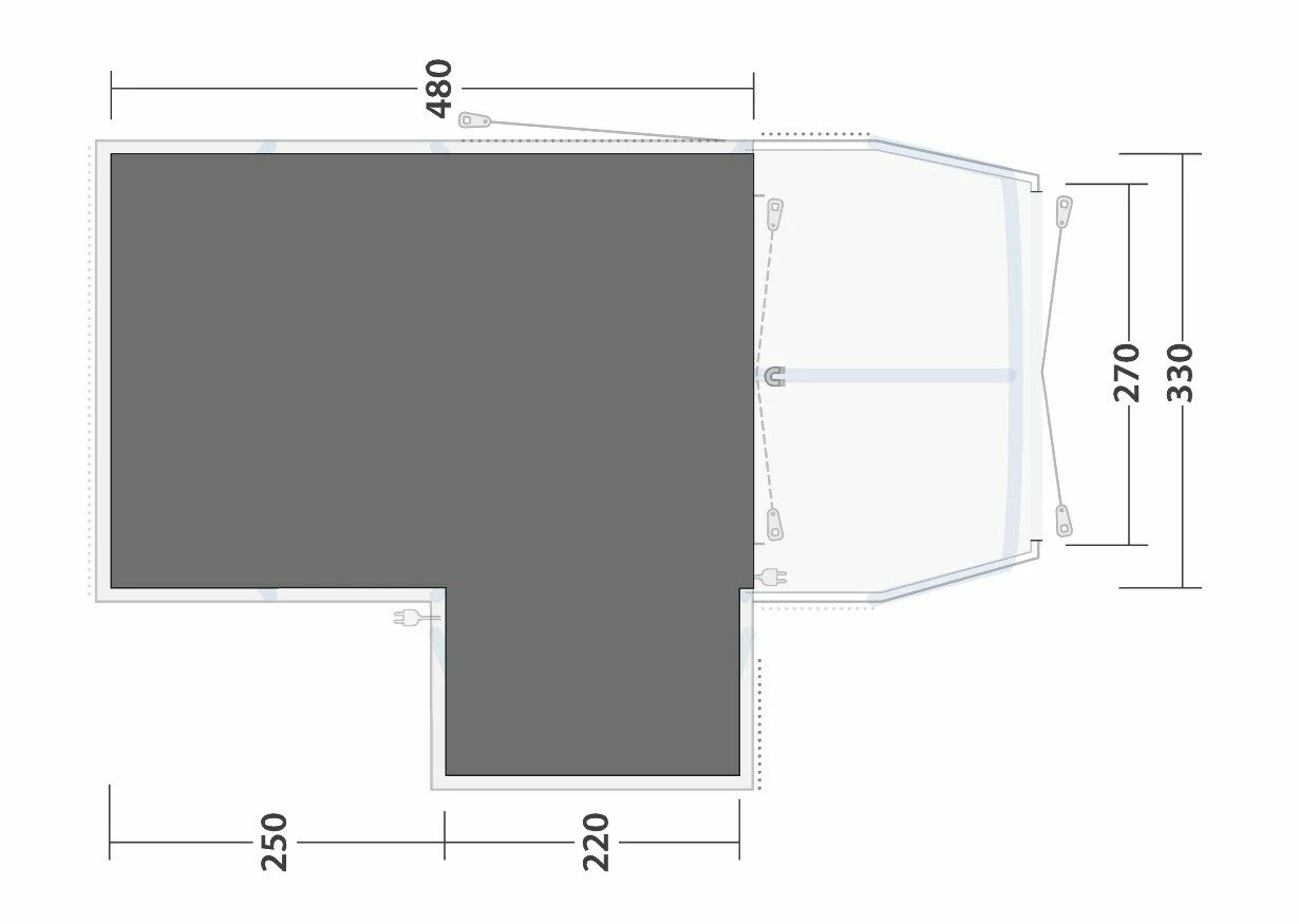 Outwell Mountain Lake 5ATC Footprint Groundsheet - Image 2