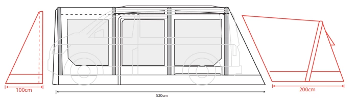 Outdoor Revolution Movelite T4E PC Midline Awning (220-255cm) (2023) - Image 6