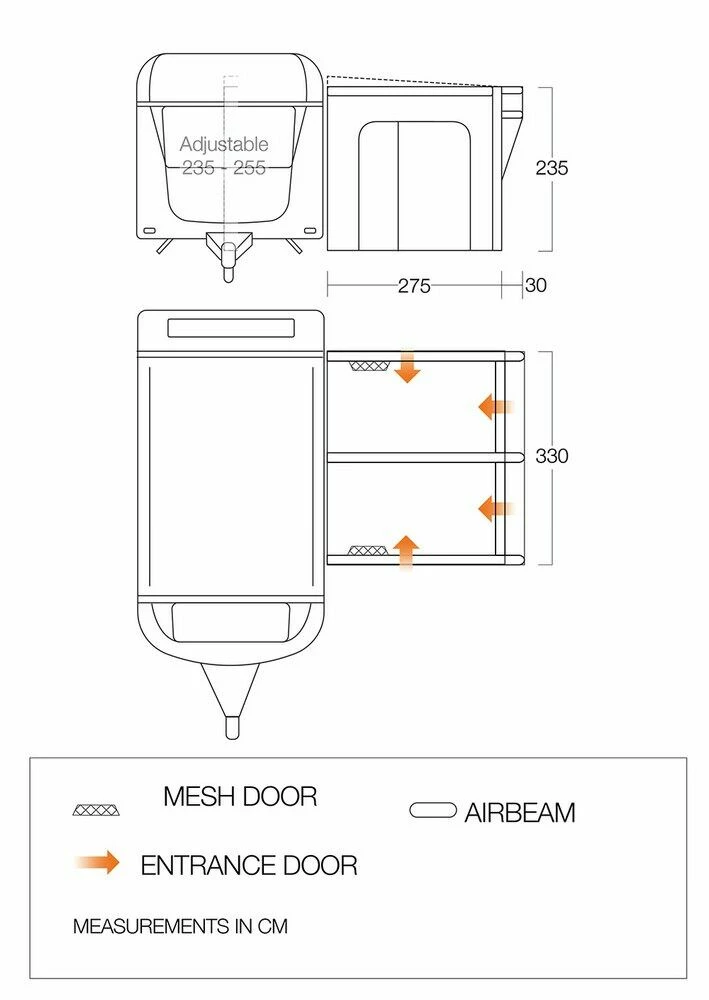 Vango Riviera Air 330 Elements ProShield Caravan Awning (2023) - Image 3