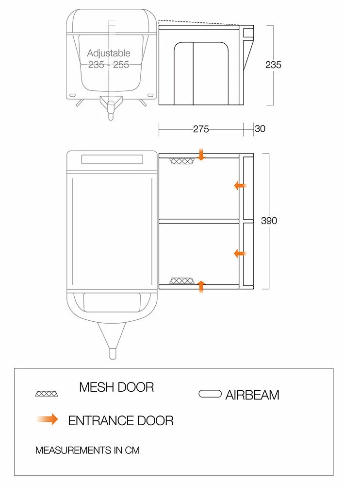 Vango Riviera Air 390 Elements ProShield Caravan Awning (2023) - Image 2